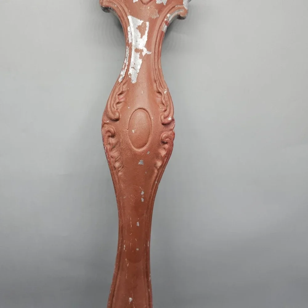 Vintage Red Cast Metal Spoon Wall Plant Planter Scallop Farmhouse Chic Chippy